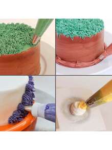 3pcs Stainless Steel Grass Shaped Icing Piping Nozzle With Seamless And Velvety Texture, Baking Tool - Silver - View 5