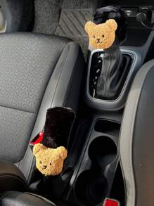 卡通可愛風格手剎輪套,換擋桿套,汽車內飾裝飾套裝 - 黑色 - 查看 9