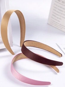 3pcs/set Solid Color Cloth Headbands For Teen Girls, Daily Wear In Autumn And Winter(random Colors) - Multicolor - View 3