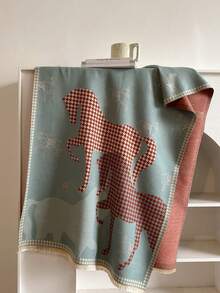 1pc New Reversible Faux Cashmere Floral Scarf For Women, Dual-Use Shawl Wrap With Tassels, Thick & Warm For Winter, Suitable For Air-Conditioned Rooms - Multicolor - View 2