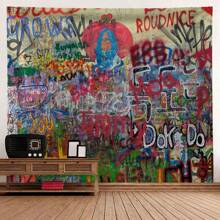 1pc Peach Skin Background Cloth Ins Hanging Cloth Layout Room Graffiti Tapestry Bedroom Bedside Wall Cloth Background Wall Decoration Hanging Canvas Art, Flag For Room, Room Decor, Tapestry, Wall Art