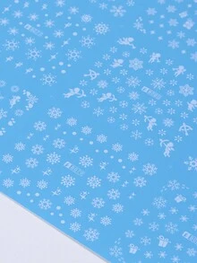 12 Design Winter Design Nagel Aufkleber Weiße Schneeflocken DIY Wasser Transfer Abziehbilder Weihnachten Elch Nagelkunst Dekoration DIY Slider Maniküre Zubehör Nagel Design Maniküre Tipps Freund Geschenk Nägel - Weiss - Übersicht 7