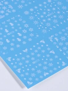 12 Design Winter Design Nagel Aufkleber Weiße Schneeflocken DIY Wasser Transfer Abziehbilder Weihnachten Elch Nagelkunst Dekoration DIY Slider Maniküre Zubehör Nagel Design Maniküre Tipps Freund Geschenk Nägel - Weiss - Übersicht 8