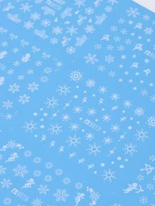 12 Design Winter Design Nagel Aufkleber Weiße Schneeflocken DIY Wasser Transfer Abziehbilder Weihnachten Elch Nagelkunst Dekoration DIY Slider Maniküre Zubehör Nagel Design Maniküre Tipps Freund Geschenk Nägel - Weiss - Übersicht 9