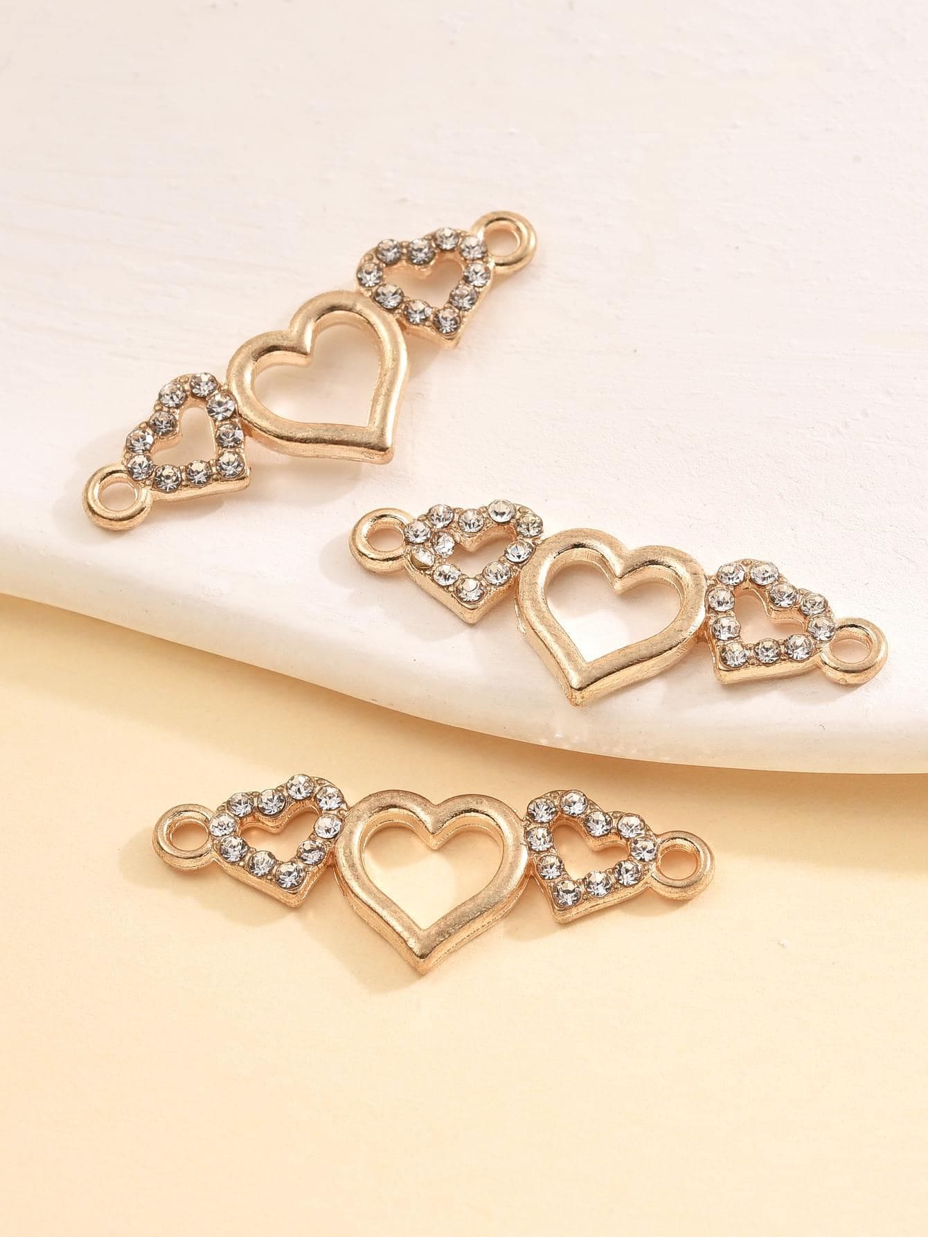 5pcs/set Fashion Zinc Alloy Heart DIY Connector For Women For DIY