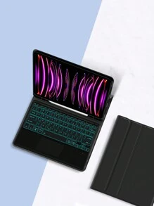 背光軌跡板鍵盤保護殼,適用於2018-2022年ipad Pro 12.9寸第3、第4、第5、第6代平板電腦的智能觸控板鍵盤 - 黑色-英語佈局 - 查看 8