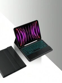 背光軌跡板鍵盤保護殼,適用於2018-2022年ipad Pro 12.9寸第3、第4、第5、第6代平板電腦的智能觸控板鍵盤 - 黑色-英語佈局 - 查看 3