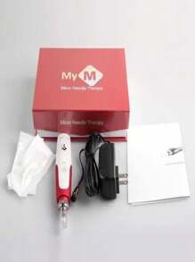 Electric Dermapen Apparatus 2 Tips - Red and White - View 3