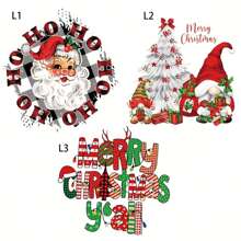 Giáng sinh Gnome Sắt-Bật Truyền nhiệt Hình dán Nhấn Giấy dán Truyền nhiệt Patch Đối với DIY Quần áo Áo thun Mặt nạ Quần jean Ba lô - Nhiều màu - Xem 1