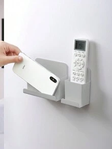 1 pieza Soporte de pared multifuncional para teléfono y caja de almacenamiento - Gris - Ver 2