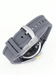 1pc Fashionable Sports Men's Waterproof Date Quartz Business Wristwatch - Grey - View 4