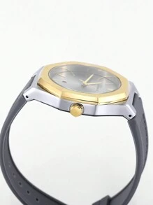 1pc Fashionable Sports Men's Waterproof Date Quartz Business Wristwatch - Grey - View 5