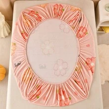 1pc Soft & Warm Flannel Fitted Sheet, Milk Velvet Wrapped Fully, No Fluorescent Agent, Mattress Cover For Winter - Multicolor - View 11