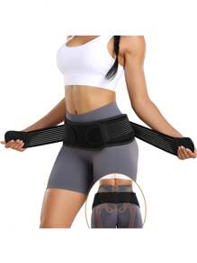 Gepoetry 女士骶髂 Si 髖關節帶 男士 Si 關節髖關節帶 - 下背部支撐支架 - 骨盆支撐帶 - 黑色 - 查看 1
