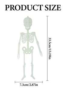 1件萬聖節幽靈節日發光骷髏骨骨架模型,詛咒房間恐怖裝飾道具,塑料模擬人類吊飾 - 白色 - 查看 3