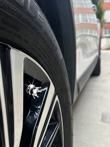 4 件皇冠設計防塵閥桿帽 - 銀色 - 查看 6