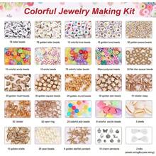 92色黏土珠子套裝包括間隔珠子,可製作手鍊,帶有字母珠和吊墜 - 92種顏色 - 查看 2