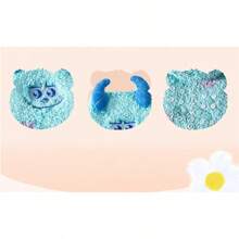 Miniso 迪士尼皮克斯蘇利文系列可愛毛絨絨暖和柔軟防滑家居襪 - 藍色 - 查看 2