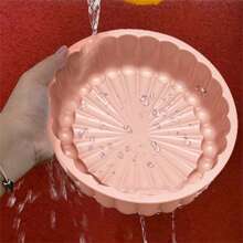 1 pieza Molde de silicona para tarta Charlotte, moldes redondos reutilizables para hornear cheesecake, brownie, tartaleta, pastel para camping - Rosa - Ver 3