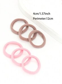 50/100pcs Basic Elastic Hair Ties For Women, Simple Design For Daily Use Ponytail Holders Hair Elastics Hair Rubber Bands Scrunchies Hair Rope ,Gym Sport Outfit Hair Accessories Head Accessories - Pink - View 4