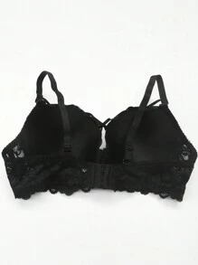 Bralette Negro Cruzado De Encaje En La Espalda - Multicolor - Ver 2