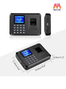 Reloj Checador Lector Huella Digital Dactilar Biométrico Maquina Asistencias, Excel o Software + !Regalo! - Negro - Ver 7