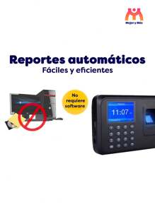 Reloj Checador Lector Huella Digital Dactilar Biométrico Maquina Asistencias, Excel o Software + !Regalo! - Negro - Ver 6