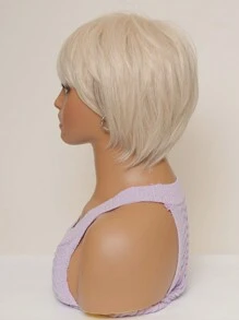 女假髮白色短直發白金小精靈剪短髮有劉海假髮耐熱化纖假髮迷人可愛假髮cosplay假髮日常戴