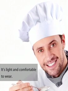 1pc Adjustable Unisex Chef Hat, Kitchen/bakery Elastic Cap, Stripe/plain Cook Cap, Working Hat