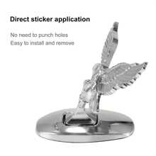 1pc Silver Eagle Shaped Car Ornament With Waterproof Self-adhesive And Rustproof Engine Hood Eagle Stand, Chrome Plated Car Decoration