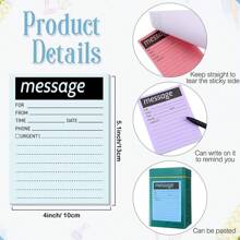 9 Piezas/set Nota Adhesiva, Bloc De Notas, Cuaderno Para Mensaje, Nota Saliente, Nota De Color Claro, Memo De Nevera - Multicolor - Ver 6