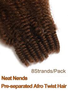 12-24 Inch Brown Hair Extensions For Braiding, Curly Hair Extensions, Marley Twist Synthetic Braiding Hair, Springy Afro Twist Hair, Kinky Twist Pre Fluffed Spring Twist Synthetic Hair Extensions - Coffee Brown - View 4