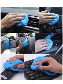 1 件裝藍色汽車清潔軟膠 - 神奇除塵凝膠,適用於鍵盤、電腦、家居和汽車清潔 - 藍色 - 查看 7