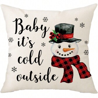 1 件鹿圖案裝飾枕套、沙發墊套