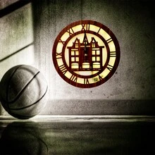 1入組30*30cm木質復古時鐘燈具,帶有led燈光效果,羅馬數字時鐘帶自粘鉤,採用光控+聲控晶片進行燈光控制,別墅閣樓結構造型,經過雷射雕刻的鐘面帶uv色調的復古木紋,適用於家居牆壁裝飾,採用機械時鐘運動,當天黑時且檢測到聲音時燈光會自動點亮,並於50秒後自動關閉,節能；時鐘運動使用1pc Aa電池,燈光電源使用2pc Aaa電池（不含電池）。 - 紅木色 - 查看 8