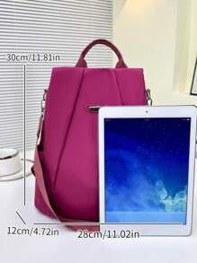 1pc Rose Red Nylon Convenient & Anti-Theft & Casual & Fashionable Backpack Suitable For Women's Daily Use And DatingPortableFor Teen Girls Women College Students,Teacher,Rookies & White-Collar WorkersPerfect For Office,Teacher Gifts,Perfect For Work,School Backpack,Large Capacity,Portable,Laptop Compartment,For Teen Girls Women College Students,Boys And Men,College,Elementary School,Middle School,High School,Work,Business,Commute,Outdoors,Travel,Outings, School Supplies, School Bag, Backpack For School, Back To School Backpack, School Bookbag, Big Backpack, Backpack School, Back To School Bags, Waterproof, Lightweight, Classic Casual, Suitable For Teen Girls Women College Students, Perfect For Back To School, First Day Of School, Middle School, High School