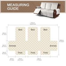 Waterproof Recliner Sofa Cover, Non-Slip Reclining Couch Covers For 1, 2 & 3 Seater, Recliner Couch Cover Furniture Protector With Elastic Straps - 米色 - 查看 5