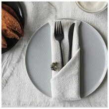 10 Piezas Servilletas De Lino Blancas Para Cena - Blanco - Ver 4
