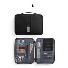 便攜式旅行護照夾;具有多個隔層的多功能和卡片收納盒;手持護照和文件袋;防水旅行證件收納袋 護照套 護照套 護照皮夾 護照袋 護照袋 男女旅行必需品 旅行配件 節慶配件 - 黑色 - 查看 4
