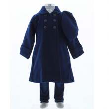 Abrigo para Niña Azul Marino 3181 Talla 1 a 6 Años - Azul - Ver 2