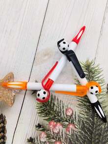 旋轉足球裝飾圓珠筆 - 彩色 - 查看 2