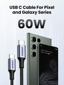 UGREEN USB Type C To USB C PD 60W Quick Charge 4.0 Fast Charging Cable Compatible With IPhone 16 15 Series Sam Sung Galaxy Phone Laptop