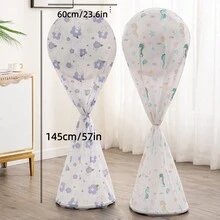 1pc Home Stand Fan Cover, Dustproof, Waterproof, Fully Enclosed, Dirt-resistant - blue floral - View 6