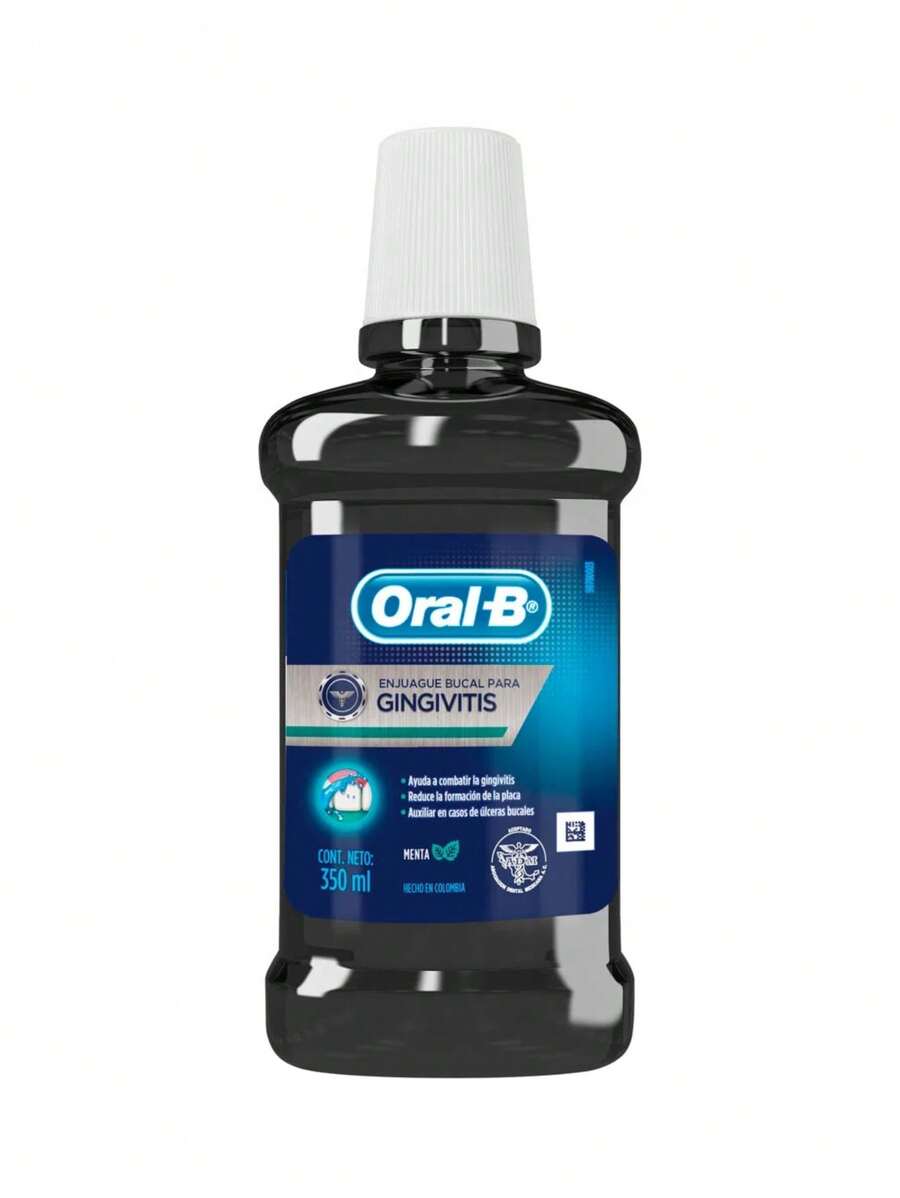 Oral b enjuague bucal para gingivitis sabor menta 350 ml - Negro - Ver 1