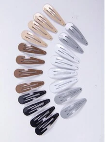 20个天鹅绒纯色时尚简约BB发夹，5厘米，随机颜色，休闲爪夹发卡，发夹，学生用品，发饰