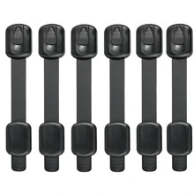 6pcs Baby Drawer Locks With Adjustable Strap For Multi-purpose Protection On Cabinets, Drawers, Refrigerators, Toilet Seats, Wall Cupboards, Ovens, Waste Bins - Black - View 1
