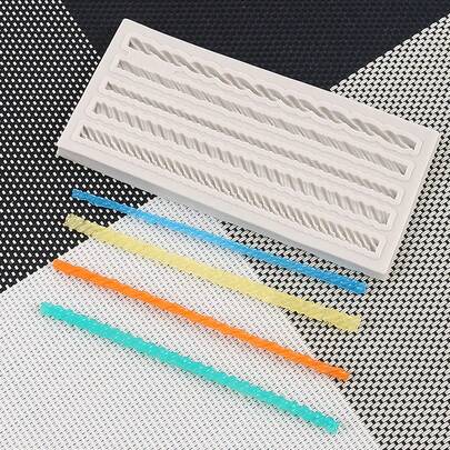 1/2/3入組長繩形狀diy蛋糕邊框裝飾矽膠模具