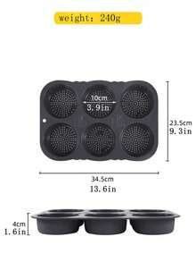 1 Miếng Silicone Hamburger Khuôn Khay nướng bánh , Nướng 2 - Xám - Xem 2
