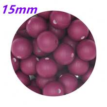 30入組15MM圓形矽膠珠子，用於製作DIY珠寶奶嘴鏈項鍊配件，矽膠集中珠子可用於筆