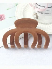 1 cái Mới Tối Giản Vải Sang Trọng Kẹp Tóc Lớn, - Màu Khaki - Xem 1